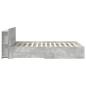 Preview: Bettgestell mit Stauraum Betongrau 150 x 200 cm Holzwerkstoff