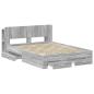 Preview: Bettgestell mit Stauraum Grau Sonoma 160 x 200 cm Holzwerkstoff