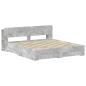 Preview: Bettgestell mit Stauraum Betongrau 200 x 200 cm Holzwerkstoff