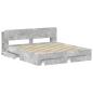 Preview: Bettgestell mit Stauraum Betongrau 200 x 200 cm Holzwerkstoff