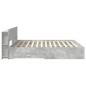 Preview: Bettgestell mit Stauraum Betongrau 200 x 200 cm Holzwerkstoff