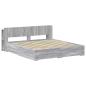 Preview: Bettgestell mit Stauraum Grau Sonoma 200 x 200 cm Holzwerkstoff