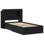 Preview: Bettgestell mit Stauraum Schwarz 75 x 190 cm Holzwerkstoff