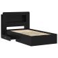 Preview: Bettgestell mit Stauraum Schwarz 75 x 190 cm Holzwerkstoff