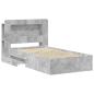 Preview: Bettgestell mit Stauraum Betongrau 75 x 190 cm Holzwerkstoff
