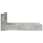 Preview: Bettgestell mit Stauraum Betongrau 75 x 190 cm Holzwerkstoff