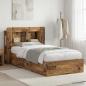 Preview: ARDEBO.de - Bettgestell mit Stauraum Altholz 80 x 200 cm Holzwerkstoff
