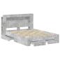 Preview: Bettgestell mit Stauraum Betongrau 160 x 200 cm Holzwerkstoff