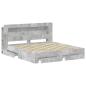 Preview: Bettgestell mit Stauraum Betongrau 200 x 200 cm Holzwerkstoff