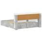 Preview: Bettgestell mit Stauraum Betongrau 200 x 200 cm Holzwerkstoff