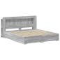 Preview: Bettgestell mit Stauraum Grau Sonoma 200 x 200 cm Holzwerkstoff