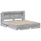 Preview: Bettgestell mit Stauraum Grau Sonoma 200 x 200 cm Holzwerkstoff