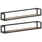 Preview: ARDEBO.de - Wandregale 2 Stk. 110x17x17 cm Altholz Massiv und Eisen