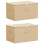 Preview: Aufbewahrungsbox 2 stk. Vliesstoff 60 x 43 x 35 cm 90,3 L Creme