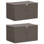 Preview: Aufbewahrungsbox 2 stk. Vliesstoff 60 x 43 x 35 cm 90,3 L Grau
