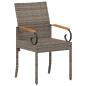 Preview: Gartenstühle 2 stk. Grau und Dunkelgrau Poly-Rattan und Akazie