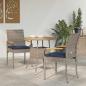 Preview: ARDEBO.de - Gartenstühle 2 stk. Grau und Marineblau Poly-Rattan und Akazie