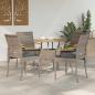 Preview: ARDEBO.de - Gartenstühle 4 stk. Grau und Dunkelgrau Poly-Rattan und Akazie