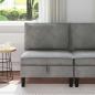 Preview: ARDEBO.de - Mittels Sofa mit Stauraum Hellgrau Samt