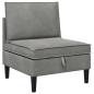 Preview: Mittels Sofa mit Stauraum Hellgrau Samt