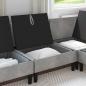 Preview: Mittels Sofa mit Stauraum Hellgrau Samt