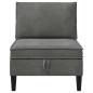 Preview: Mittels Sofa mit Stauraum Dunkelgrau Samt