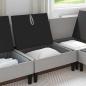 Preview: Mittelsofa mit Stauraum Hellgrau Samt