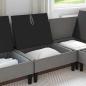Preview: Mittelsofa mit Stauraum Dunkelgrau Samt