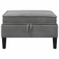 Preview: Sofa-Hocker mit Stauraum Dunkelgrau Samt