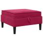 Preview: Sofa-Hocker mit Stauraum Weinrot Samt