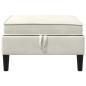 Preview: Sofa-Hocker mit Stauraum Creme Samt