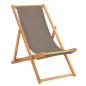 Preview: Liegestuhl Taupe Massivholz Teak