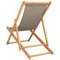 Preview: Liegestuhl Taupe Massivholz Teak
