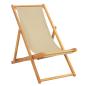 Preview: Liegestuhl Beige Massivholz Teak