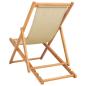 Preview: Liegestuhl Beige Massivholz Teak