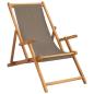 Preview: Liegestuhl Taupe Massivholz Teak