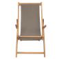 Preview: Liegestuhl Taupe Massivholz Teak