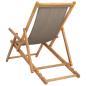 Preview: Liegestuhl Taupe Massivholz Teak