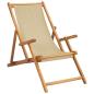Preview: Liegestuhl Beige Massivholz Teak