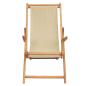 Preview: Liegestuhl Beige Massivholz Teak