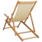 Preview: Liegestuhl Beige Massivholz Teak