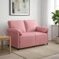 Preview: ARDEBO.de - 2-Sitzer Sofa Rosa 138 x 83 x 95 cm Samt