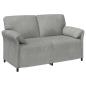 Preview: 2-Sitzer Sofa Hellgrau 158 x 83 x 95 cm Samt