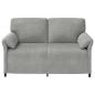 Preview: 2-Sitzer Sofa Hellgrau 158 x 83 x 95 cm Samt