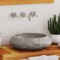 Preview: ARDEBO.de - Waschbecken Grau Ø40x12 cm Marmor