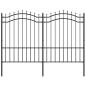 Preview: Gartenzaun Woerden mit Speerspitze Schwarz 240 x 150 cm Stahl