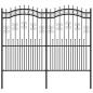 Preview: Gartenzaun KAMPEN mit Speerspitze Schwarz 240 x 175 cm Stahl