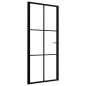 Preview: Innentür ESG Glas und Aluminium 93x201,5 cm Schwarz