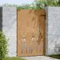 Preview: Gartentor 85x150 cm Cortenstahl Gras-Design