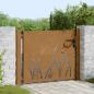 Preview: Gartentor 100x100 cm Cortenstahl Gras-Design